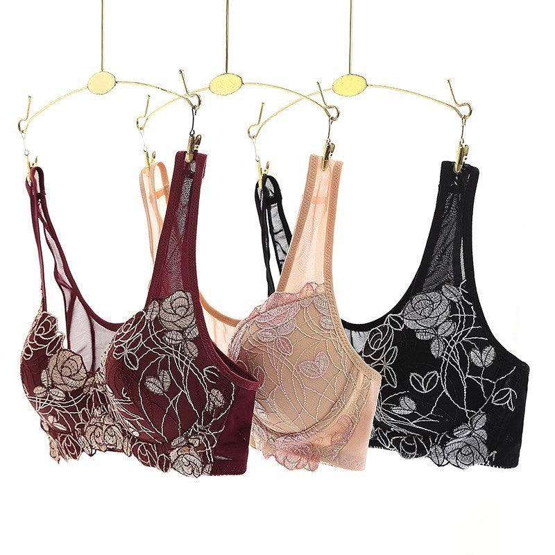 Lovely Flower Design Front Buttoned Women Bra