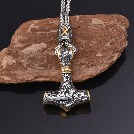 Norse Viking Geometric Style Stainless Steel Men Necklaces