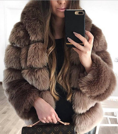 Faux Fur Suede Thick Women Winter Jackets