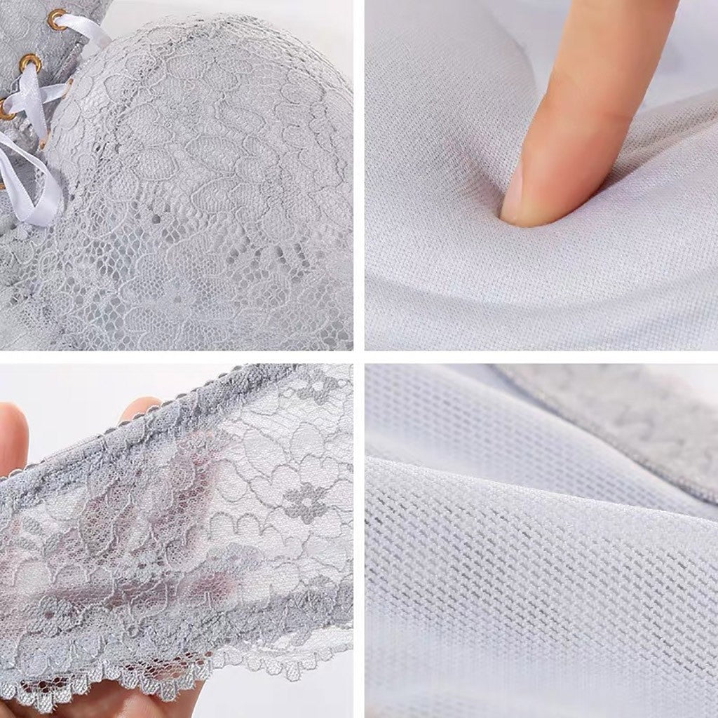 Strapless Gathered Lace Bra – Elegant Seamless Support, Comfortable Nylon Lining for Women