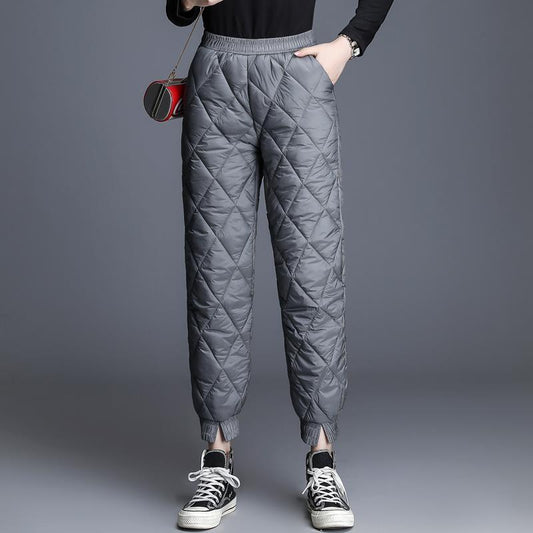 Women’s Winter Down Cotton Trousers – Warm Duck Down Insulated Streetwear Pants