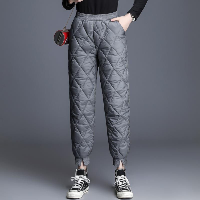 Women’s Winter Down Cotton Trousers – Warm Duck Down Insulated Streetwear Pants