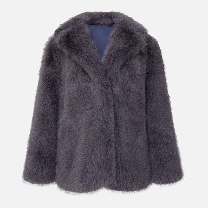 Fresh Warm Thick Artificial Fur Collar Women Winter Coats