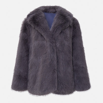 Fresh Warm Thick Artificial Fur Collar Women Winter Coats