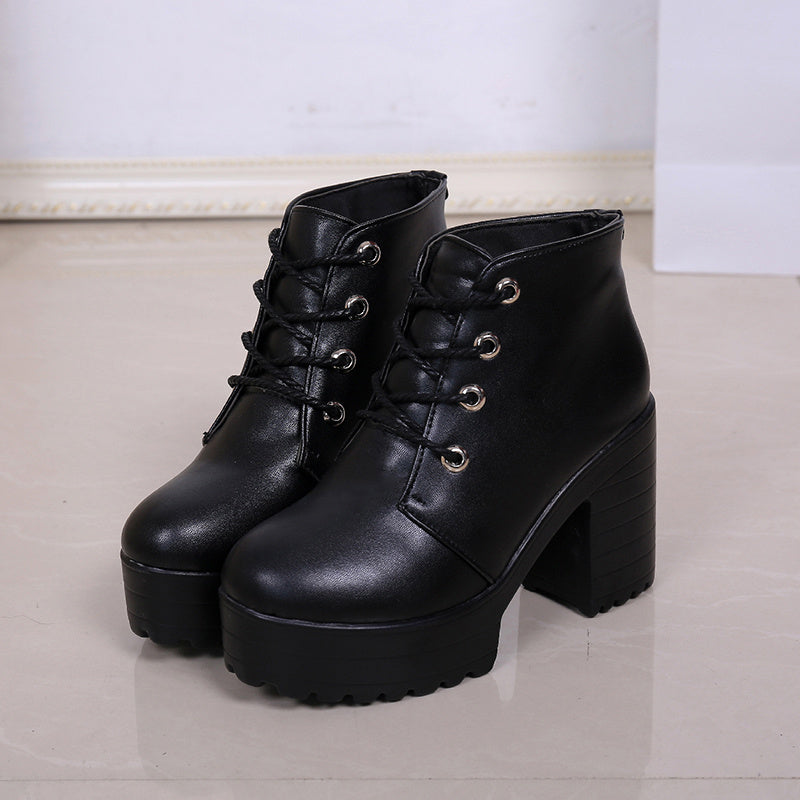 Womens Pretty Warm High Heel Ankle Boots