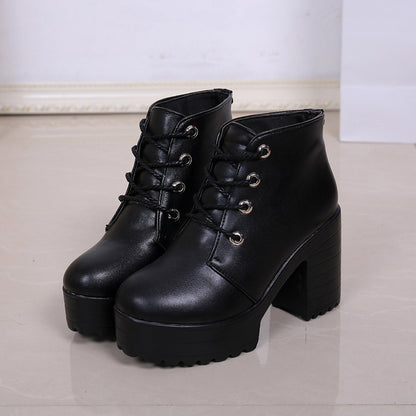 Womens Pretty Warm High Heel Ankle Boots