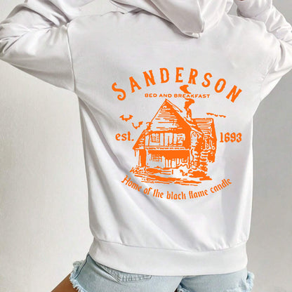 Halloween Sanderson Witch Print Hoodie – Women’s Casual Pullover Sweatshirt for Fall/Winter