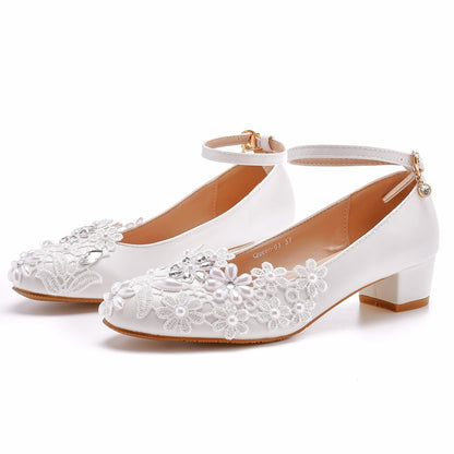Pregnancy-Friendly Lace Bridal Flats | Elegant Wedding Shoes for Moms-to-Be