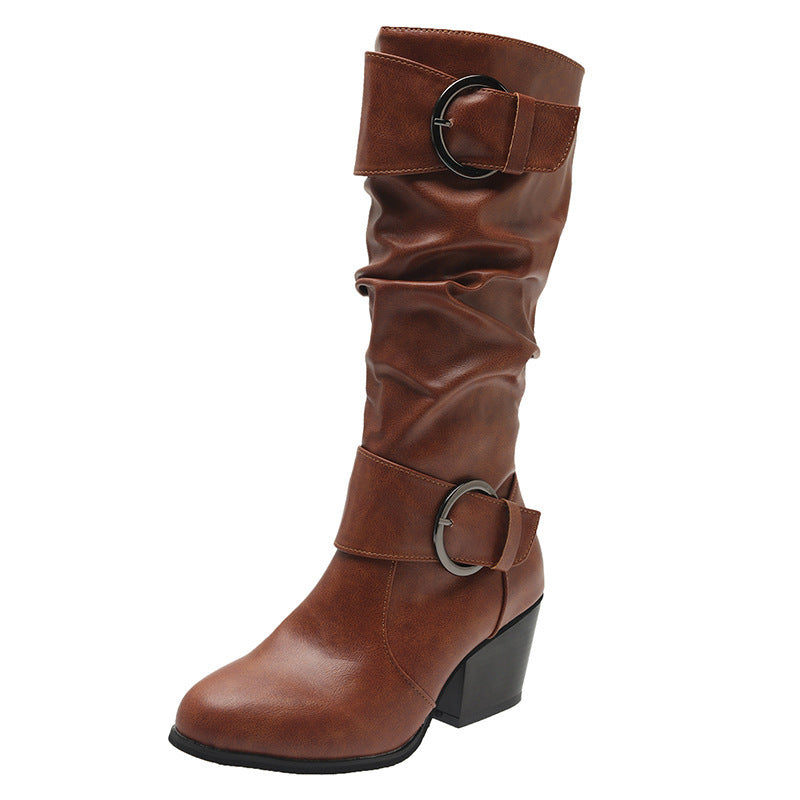 Wild Cowboy Western Style Women Mid Calf Boots
