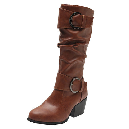 Wild Cowboy Western Style Women Mid Calf Boots
