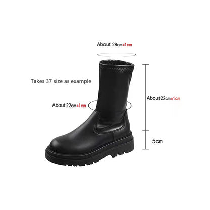 Thick Sole Knee-High Boots for Women | Long Knight-Style PU Leather Boots with Chunky Heel