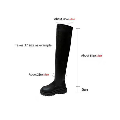 Thick Sole Knee-High Boots for Women | Long Knight-Style PU Leather Boots with Chunky Heel