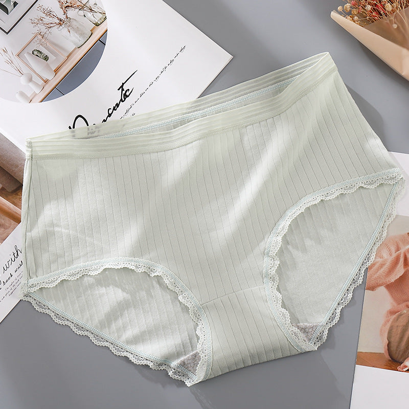 Antibacterial Lace High-Waist Panties – Cotton Briefs with Tummy Coverage, Seamless Fit & Everyday Comfort