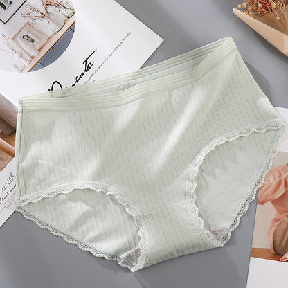 Antibacterial Lace High-Waist Panties – Cotton Briefs with Tummy Coverage, Seamless Fit & Everyday Comfort