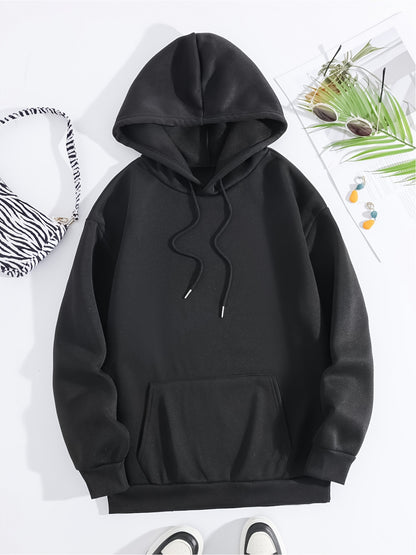 Trust Letter Graphic Men's Hoodie – Casual Polyester Pullover with Kangaroo Pocket for All Seasons