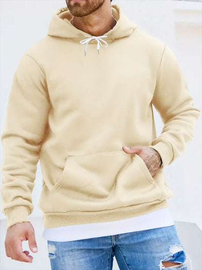 Men’s Graphic Print Hoodie – Casual Cotton Blend Pullover Sweatshirt for Fall/Winter Streetwear