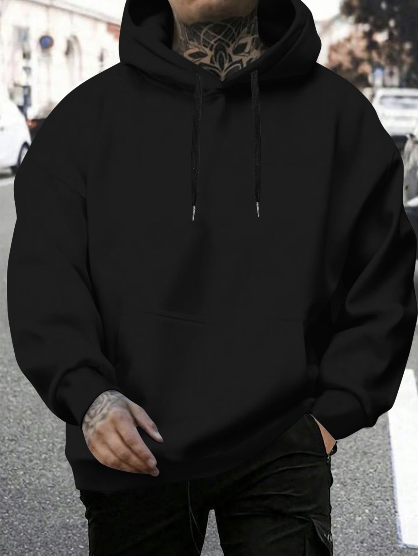 Jesus Died For Me Now I Live For Him Men's Hoodie – Loose Fit Cotton Blend Casual Sweatshirt