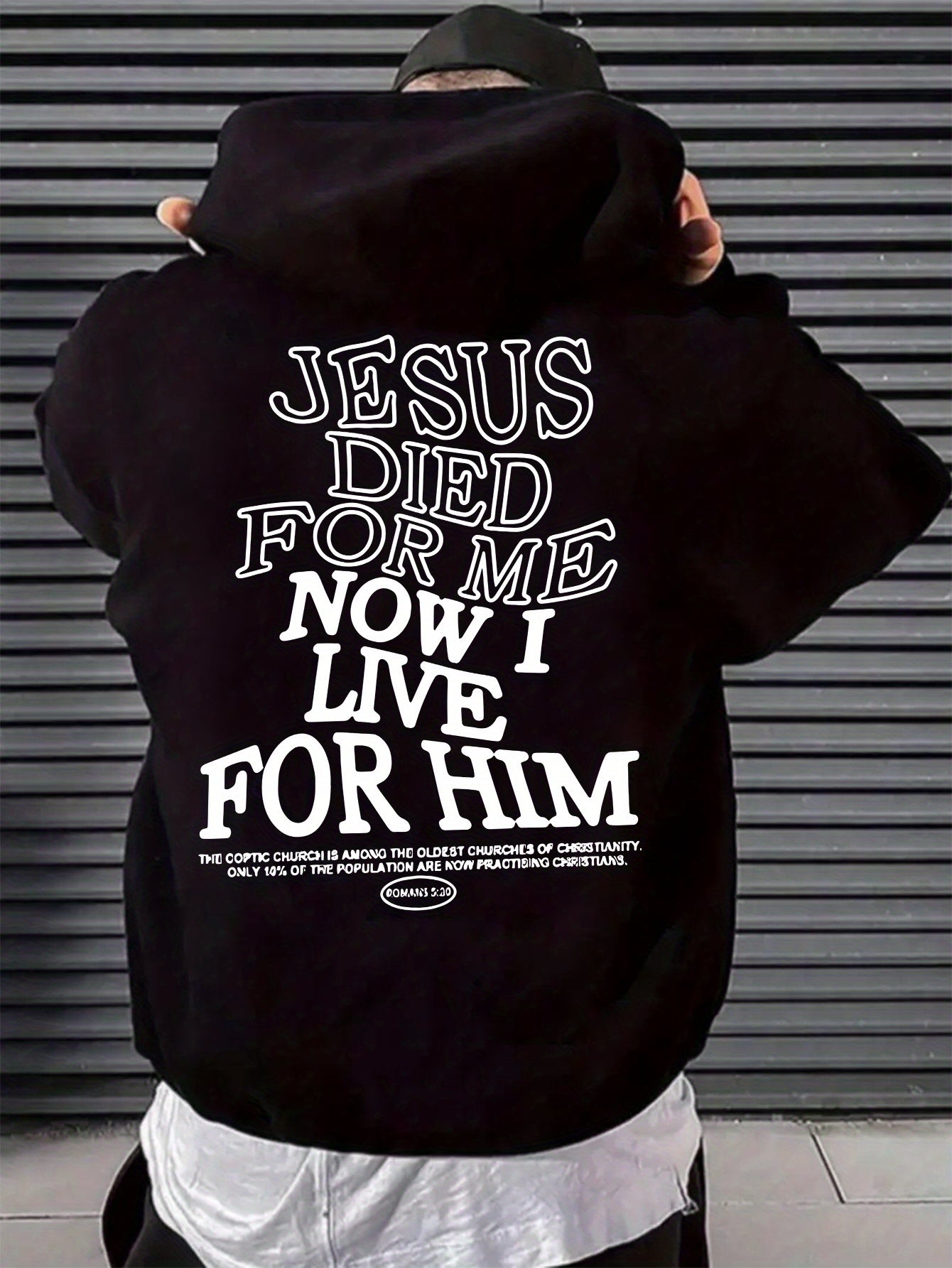 Jesus Died For Me Now I Live For Him Men's Hoodie – Loose Fit Cotton Blend Casual Sweatshirt