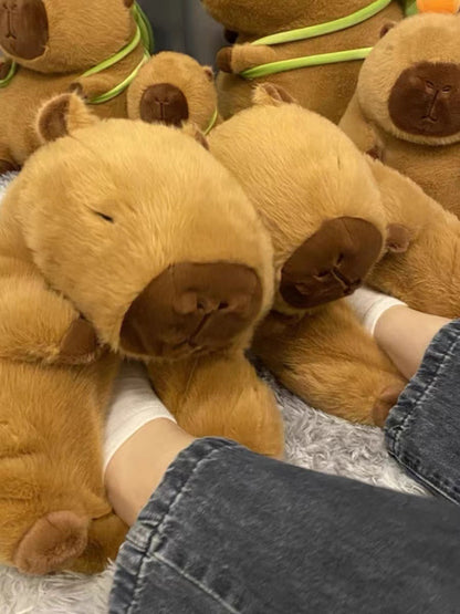 Unisex Bear & Capybara Cartoon Cotton Slippers – Cozy Indoor Winter Shoes