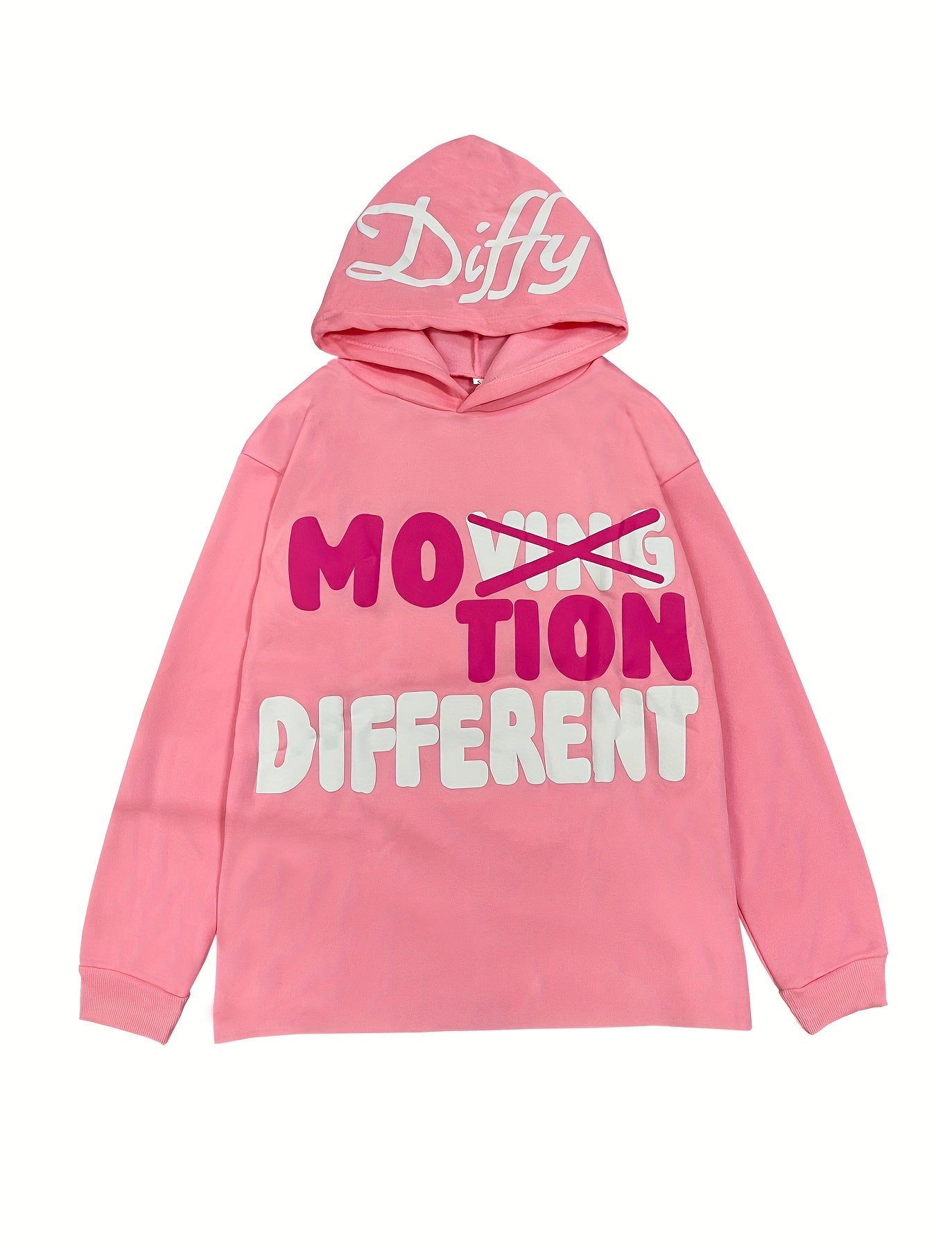 Y2K Oversized Men's Hoodie – Geometric Alphabet Print Pullover for Fall/Winter Streetwear Style