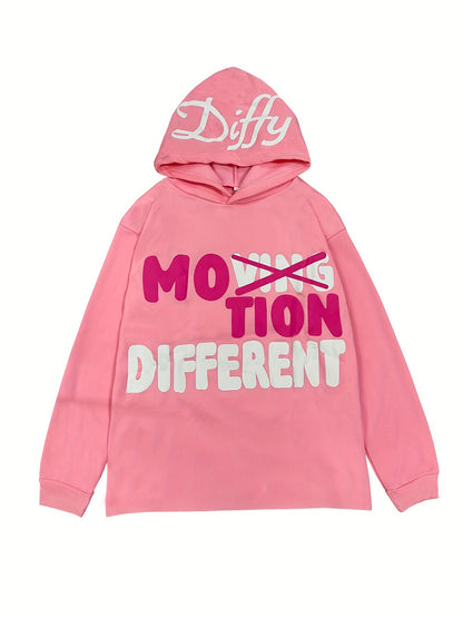 Y2K Oversized Men's Hoodie – Geometric Alphabet Print Pullover for Fall/Winter Streetwear Style