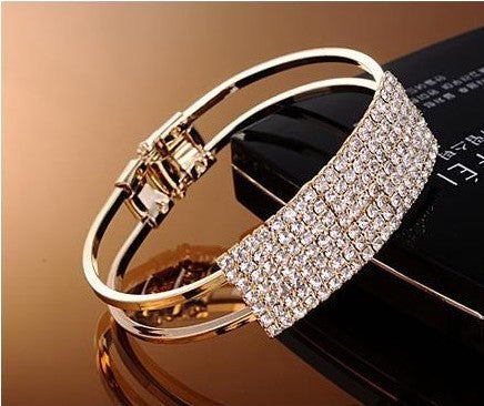 Multi-Row Rhinestone Bracelet – Elegant Korean Fashion Bracelet for Women & Special Occasions