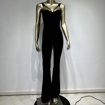 Bandage Backless High-Waist Jumpsuit for Women – Sexy Urban Street Style One-Piece