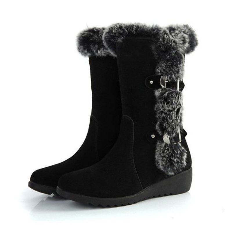 Korean-Style Suede Snow Boots for Women | Waterproof Winter Ankle Boots