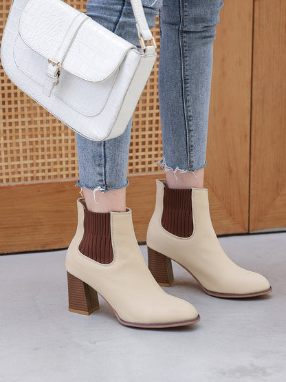 Womens Elastic Band Closure Ankle Boots