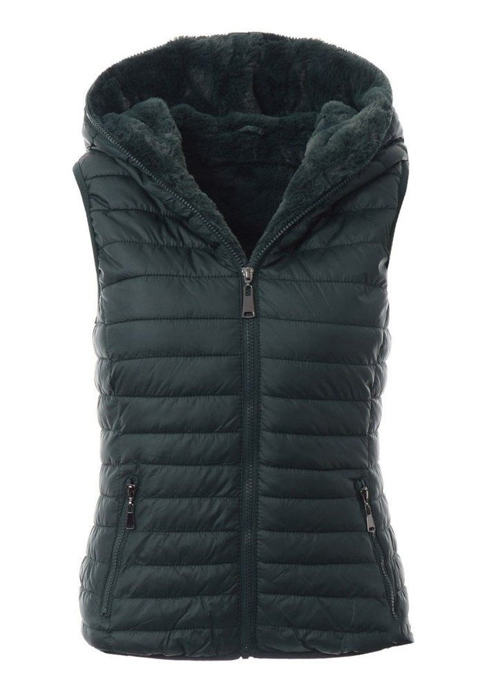 Spring Autumn Style Sleeveless Warm Hooded Vest Coat