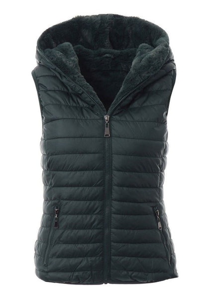 Spring Autumn Style Sleeveless Warm Hooded Vest Coat