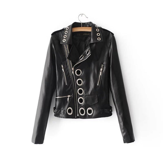 Hollow PU Leather Jacket – Jackets for Women & Street Style Outfits