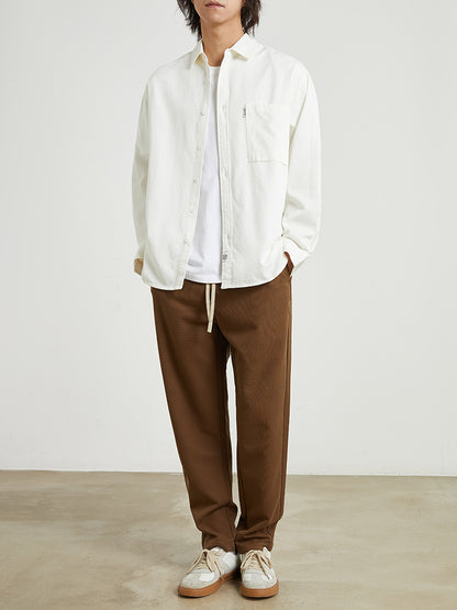 Vintage Streetwear Elegant Solid Brown Mens Coat For Spring Autumn