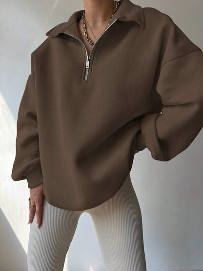 Simple Front Zipper Sweatshirt – Everyday Essential