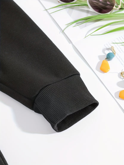 Plus Size CRAZY Print Hoodie – Women’s Casual Pullover Sweatshirt with Kangaroo Pocket for Fall/Winter