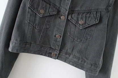 Street Style Denim Jacket for Women – Casual Cotton Blend Hipster Outerwear (S–L)