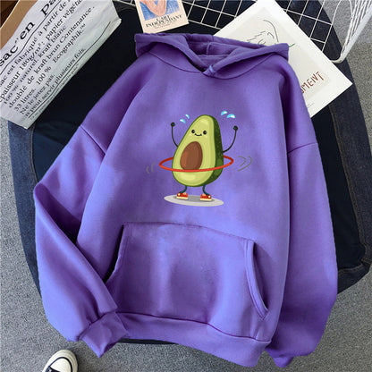 Sporty Cartoon Avocado Hoodie – Cozy, Cute & Quirky!