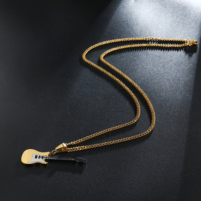 Punk Style Stainless Steel Electric Guitar Pendant
