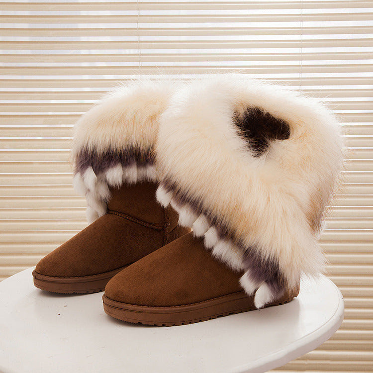 2025 New Winter Boots For Women Snow Boots With Thick Fur Non Slip Waterproof High Boots Big Size