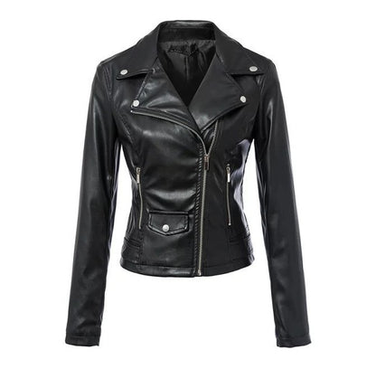 New Spring Autumn Style Turndown Collar Faux Leather Motorcycle Coats