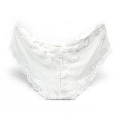 Ice Silk Lace Panties – Low-Waist Seamless Briefs with Hip-Lifting, Tummy-Smoothing & Breathable Comfort