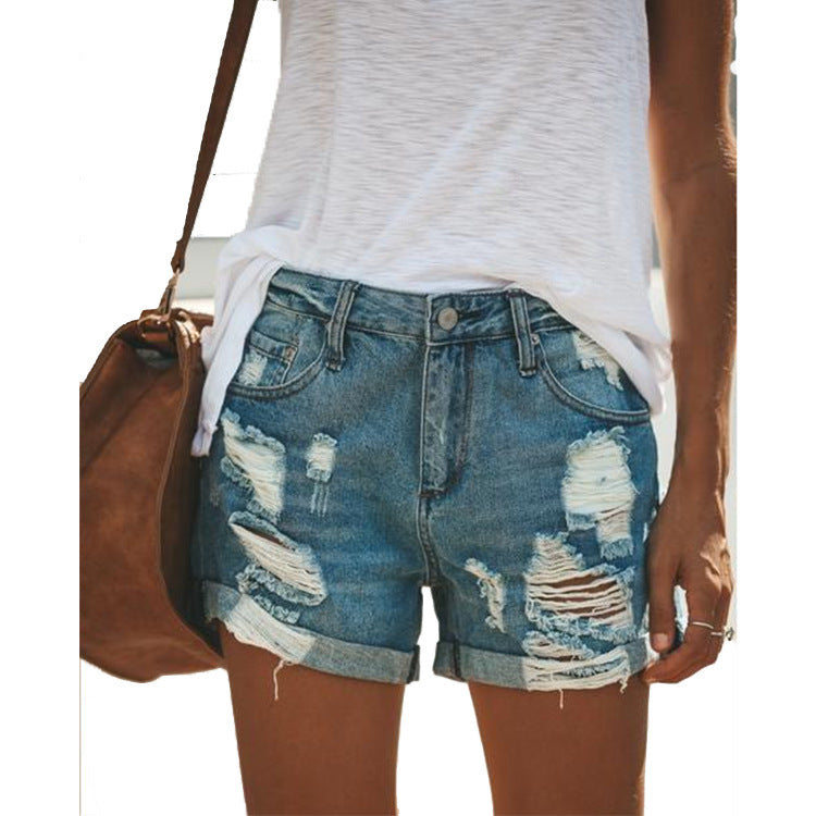 Distressed Ripped High-Waisted Denim Shorts Women – Street Style & Summer Outfit
