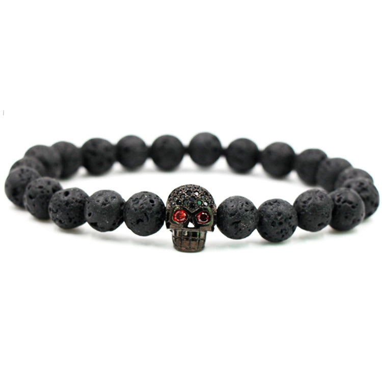 Unisex Skull Charm Bracelet – Copper Beaded Bracelet for Edgy & Everyday Wear
