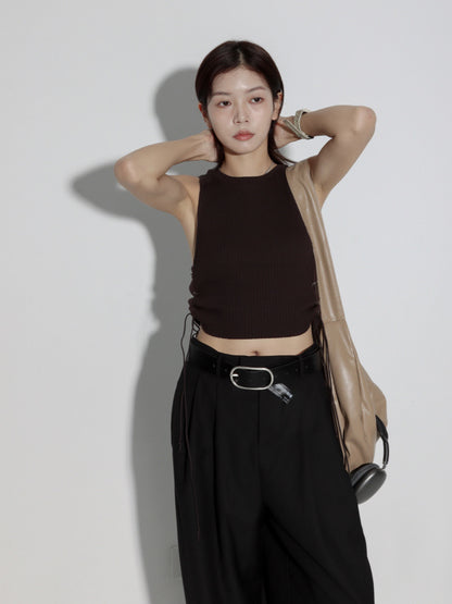 Large Capacity Soft Leather Tote Bag Minimal Chic Shoulder Crossbody