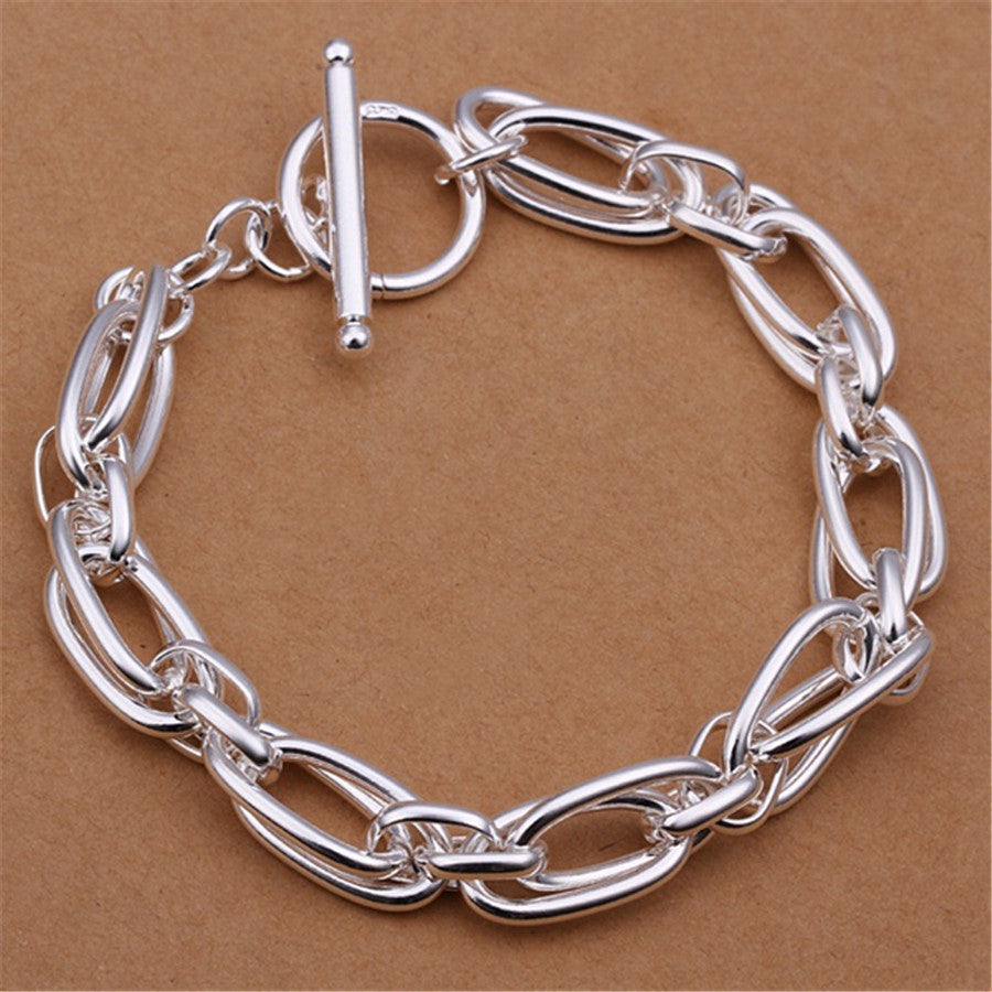 925 Silver Plated Chain Bracelet – Unisex Minimalist Bracelet for Everyday Wear