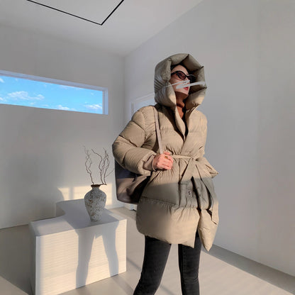 New Winter Fashion Hooded Floral Warm Parka