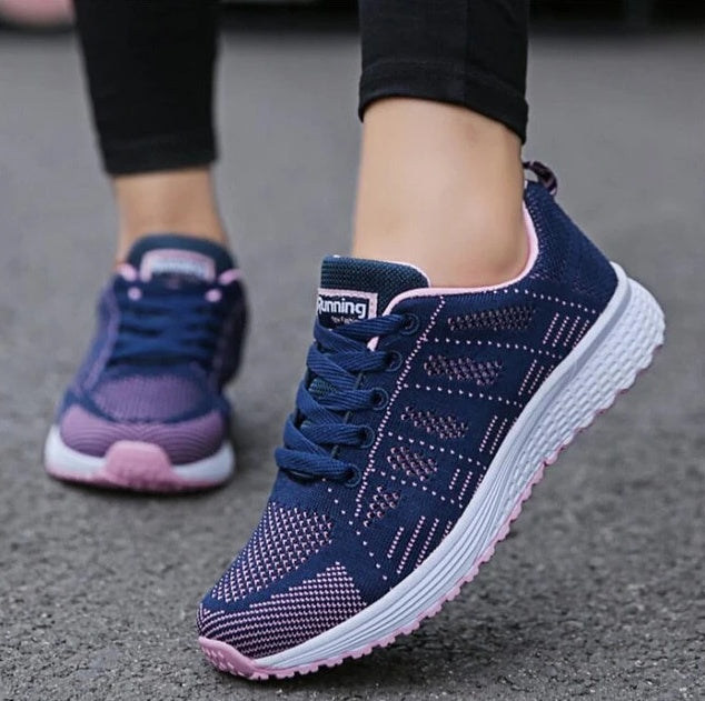 Women’s Low-Heeled Wedge Sneakers | Breathable Mesh Sports Shoes