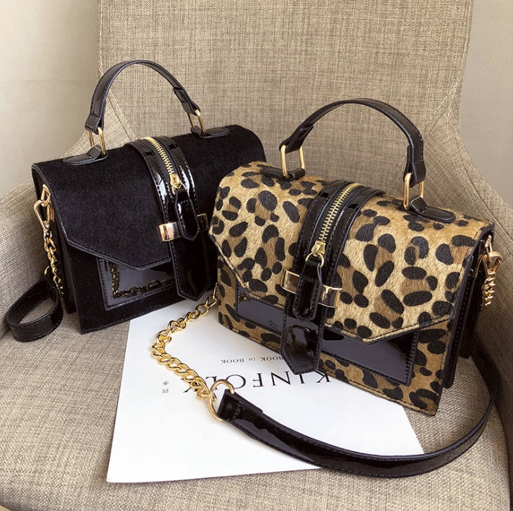 Korean Style Leopard Print Crossbody Bag Chic Edgy