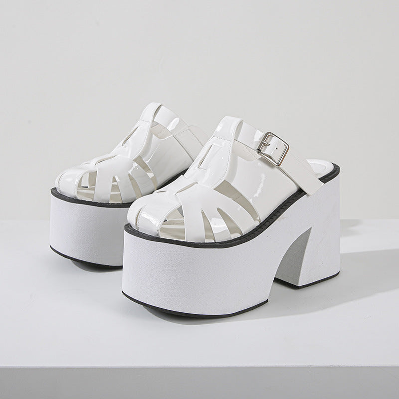 New Season Design High Heel Chunky Platform Women Slippers