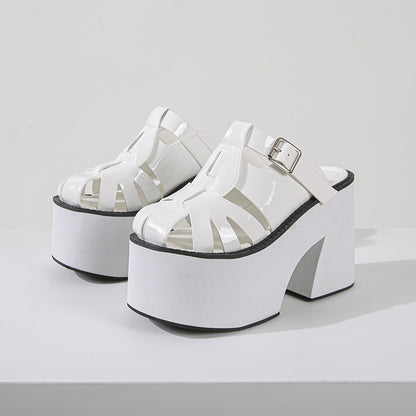 New Season Design High Heel Chunky Platform Women Slippers